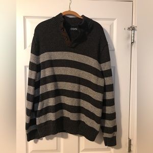 Chaps Striped Pullover Sweater Grey Mens XXL